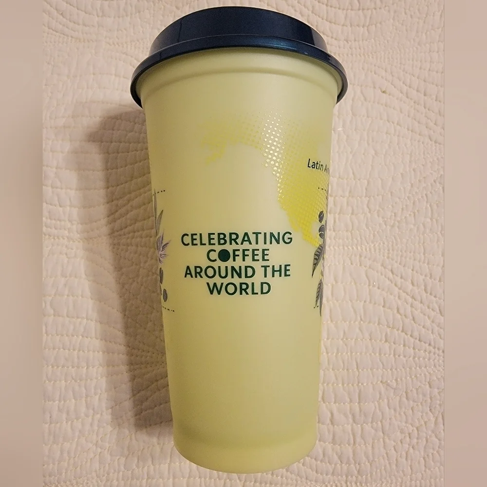 NWOT Starbucks 2024 National Coffee Day LATAM Reusable Cup with Sippy Lid
